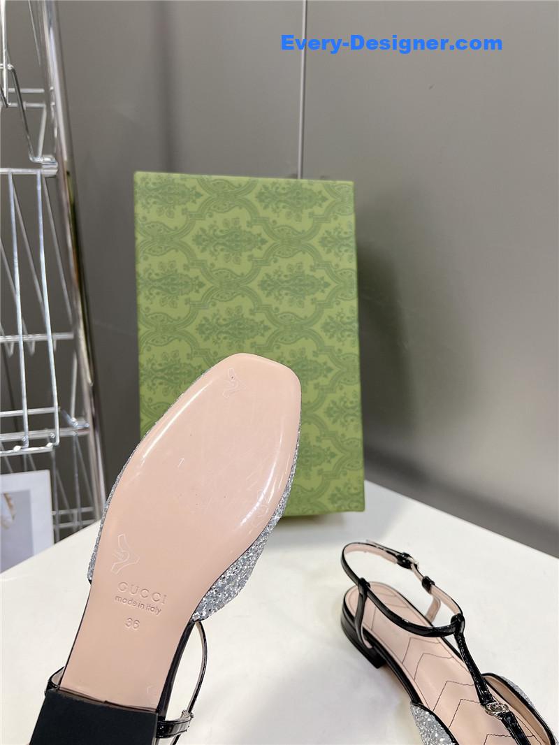 Gvc*1 double g hardware buckle embellished sandals