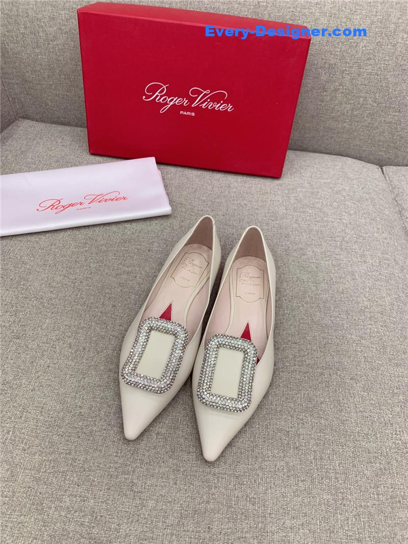 roger vivier classic D1am0nd buckle silk pumps