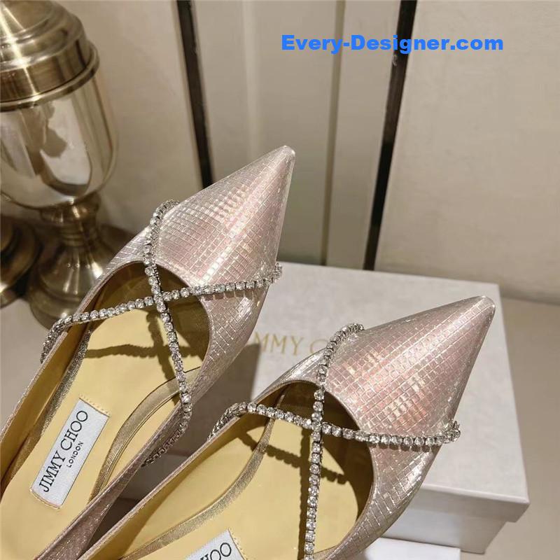 Jimmy Choo Genevi Pointy-toe Ballet Flats