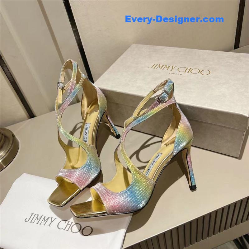 Jimmy Choo Rainbow Metallic High-Heeled Sandals