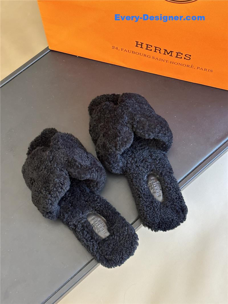 H**me5 fur roll cake hair h slippers