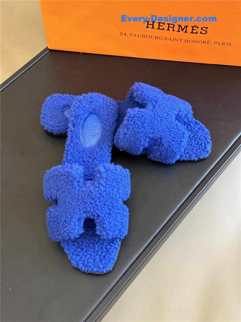 H**me5 chypre blue teddy fleece slippers