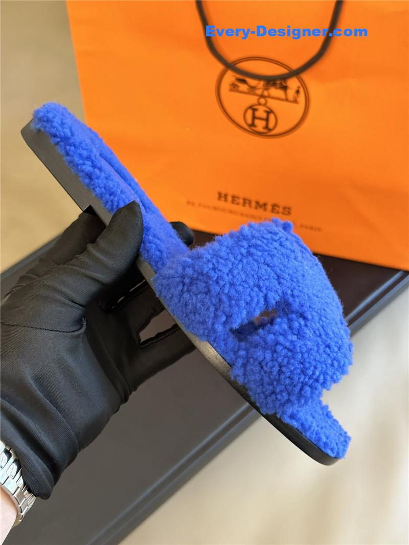 H**me5 chypre blue teddy fleece slippers