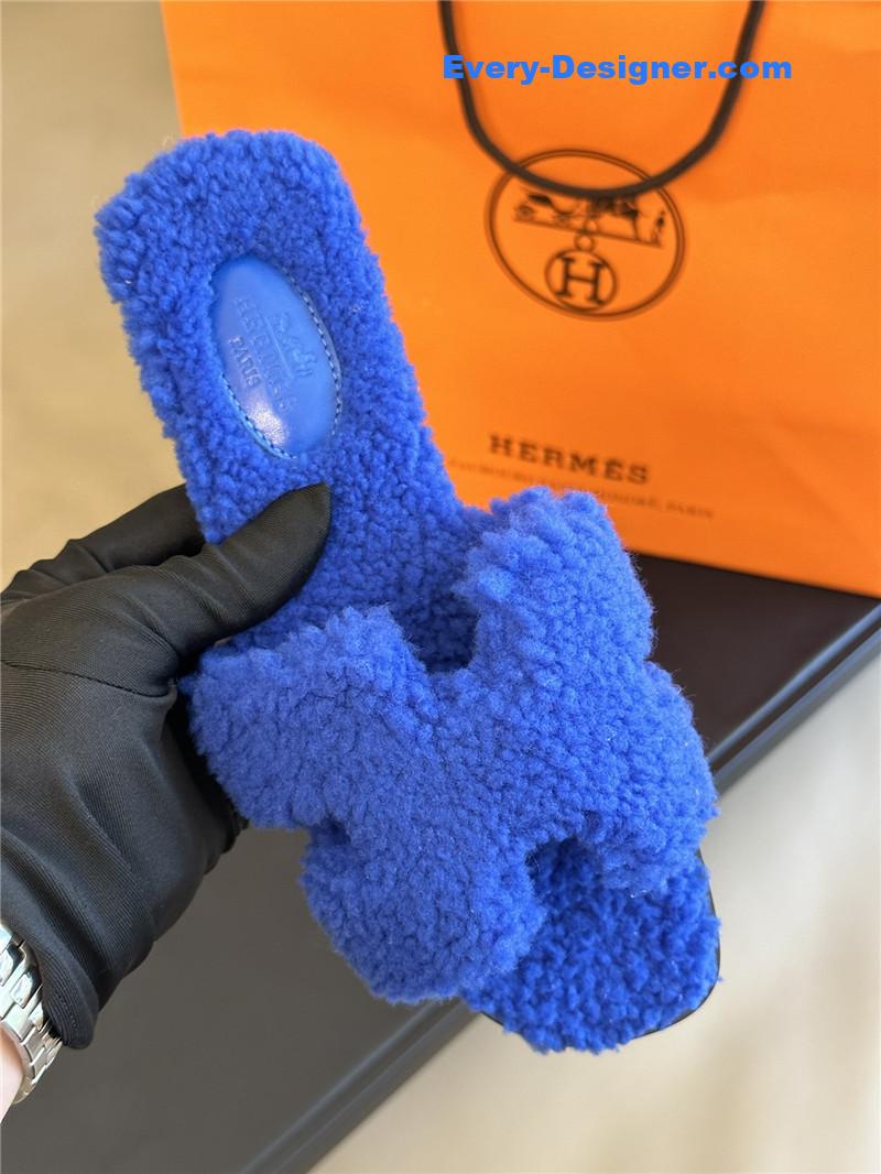 H**me5 chypre blue teddy fleece slippers