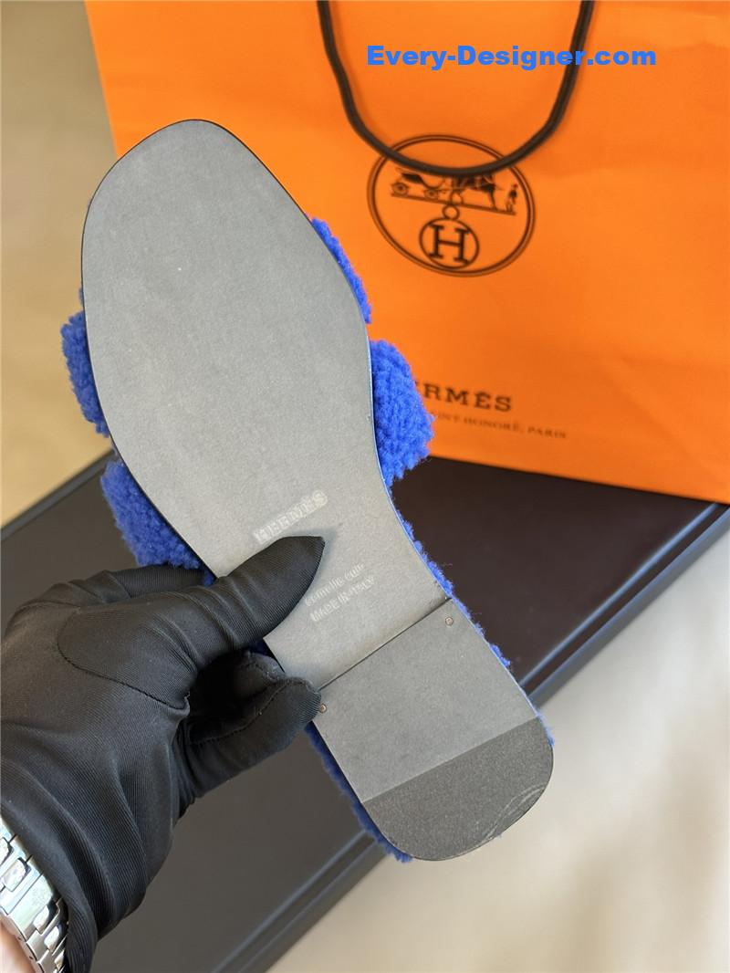H**me5 chypre blue teddy fleece slippers