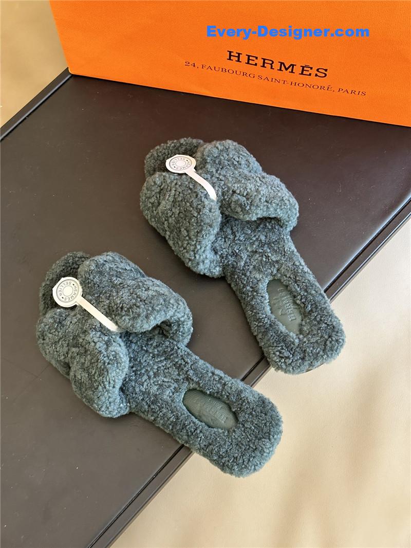 H**me5 fur roll cake hair h slippers