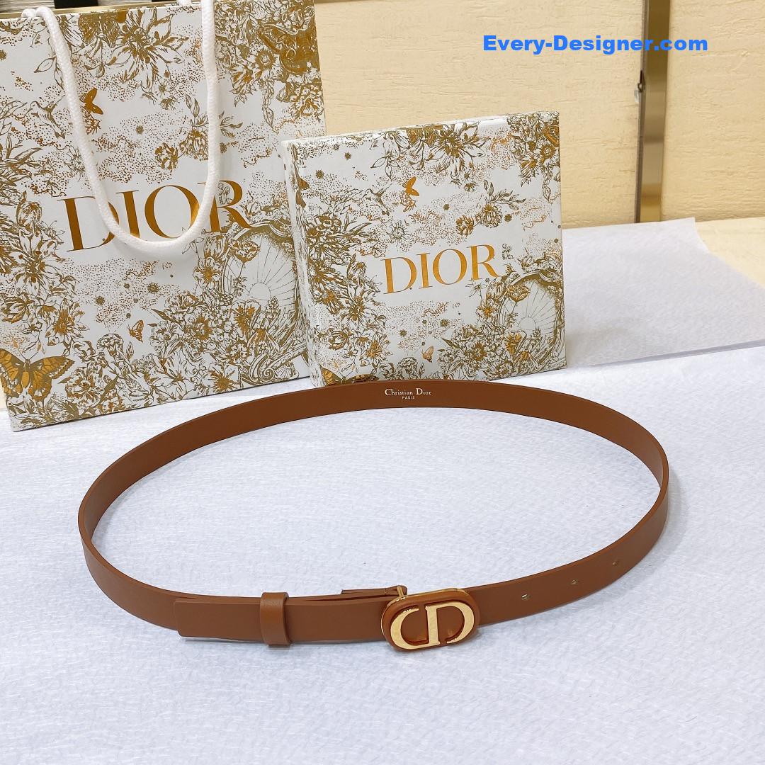 Dior new C D buckle brass calfskin belt