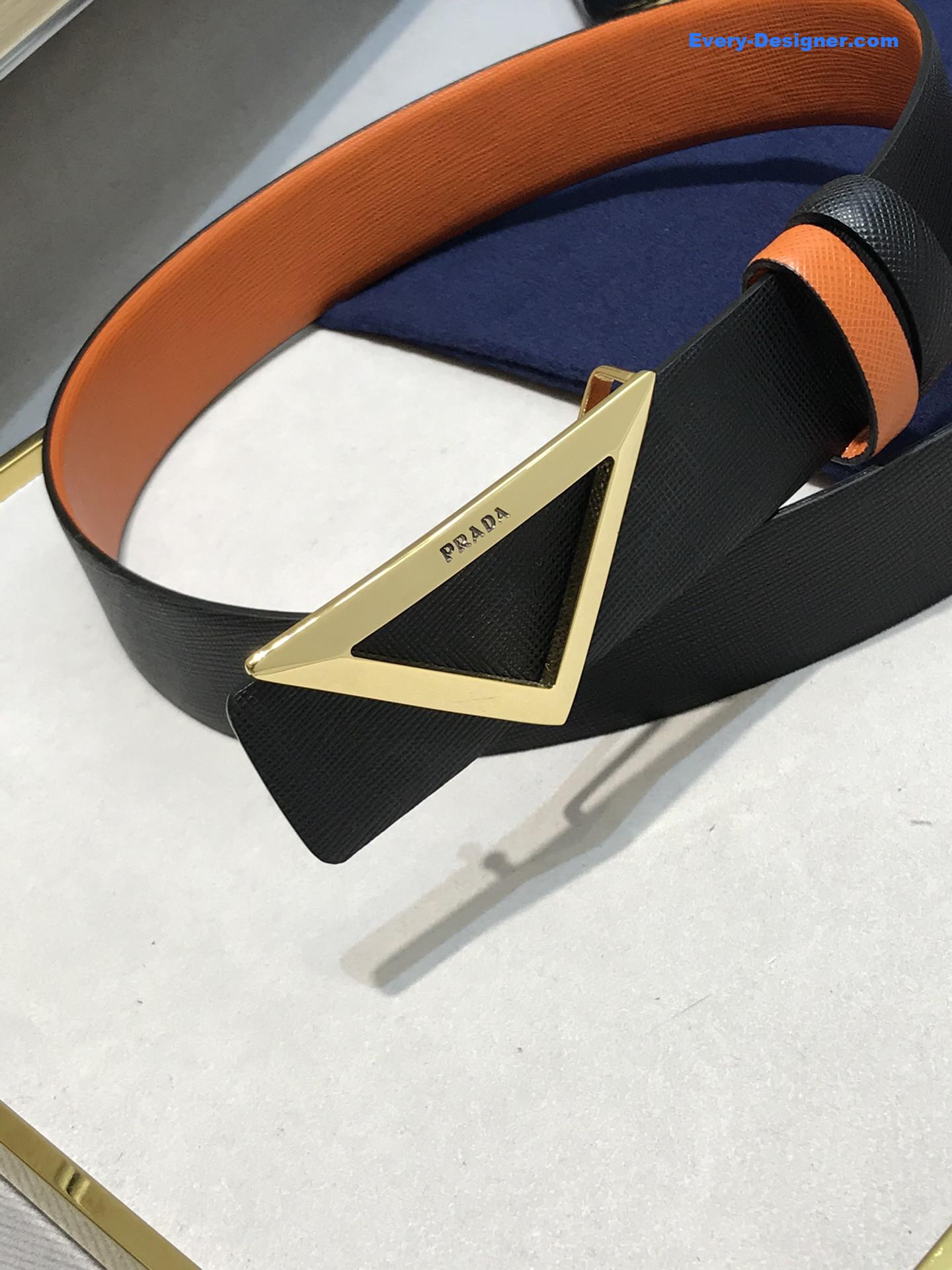 Pra*a saffiano leather belt