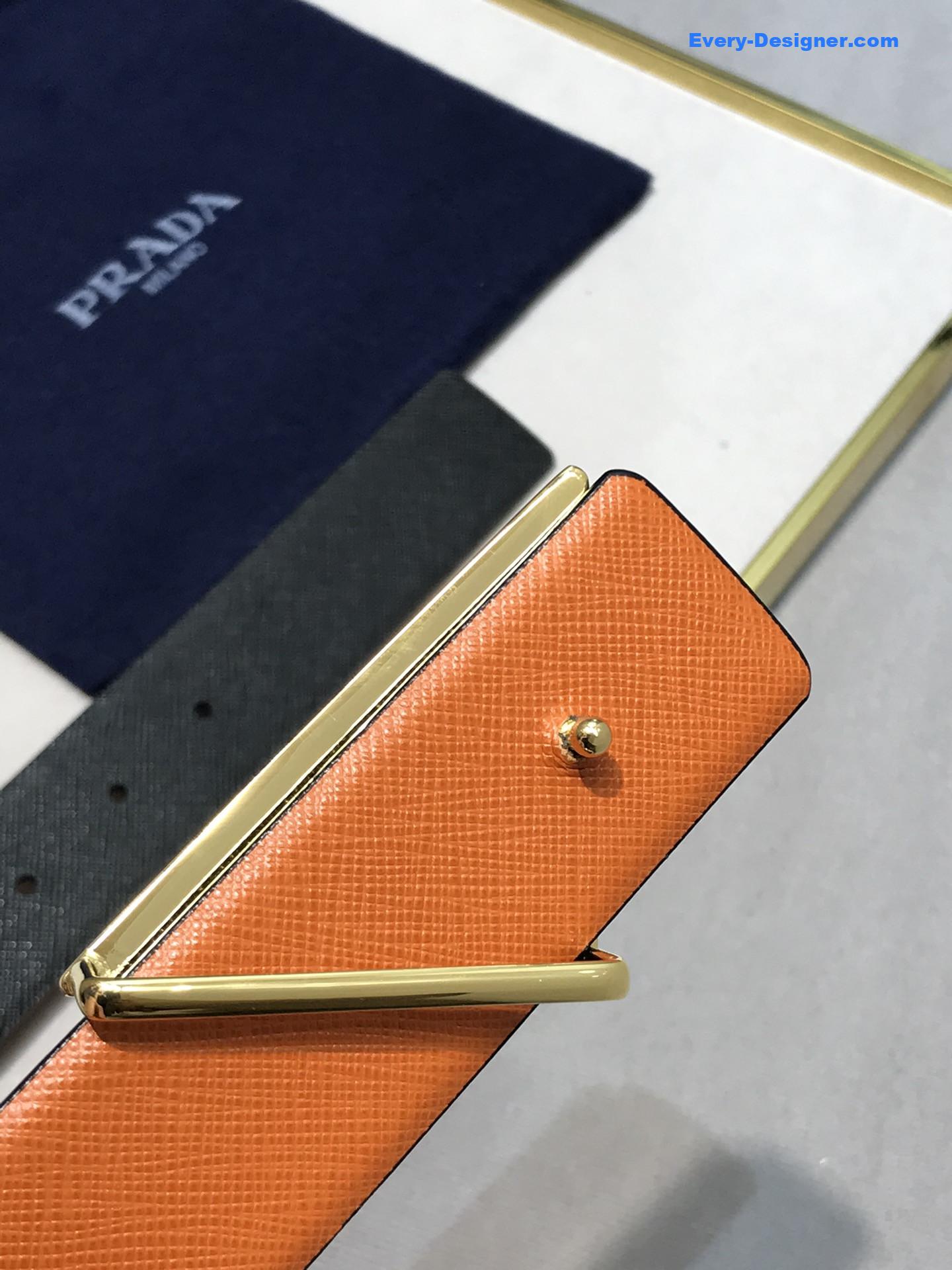 Pra*a saffiano leather belt