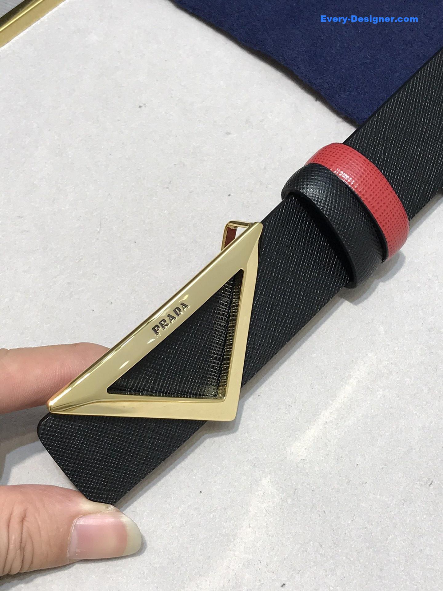 Pra*a saffiano leather belt