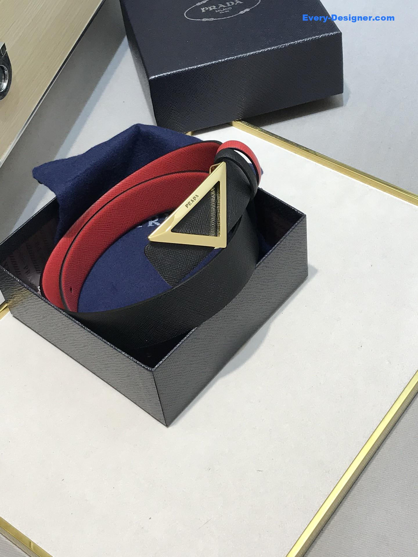 Pra*a saffiano leather belt