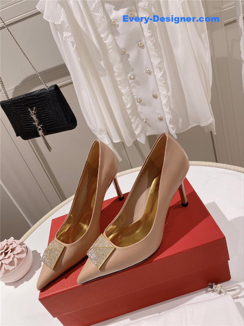 valentino top rhinestone stud high heels