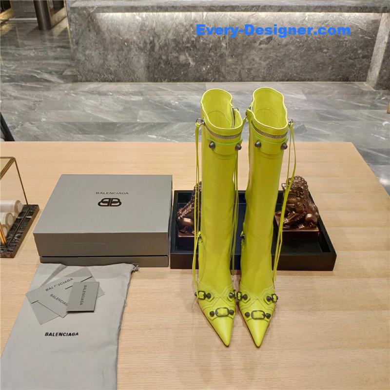 Ba1en*iaga lemon point toe side zip tall boots