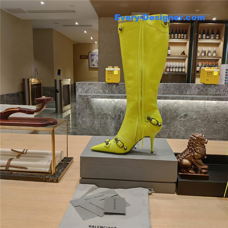 Ba1en*iaga lemon point toe side zip tall boots
