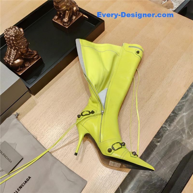 Ba1en*iaga lemon point toe side zip tall boots