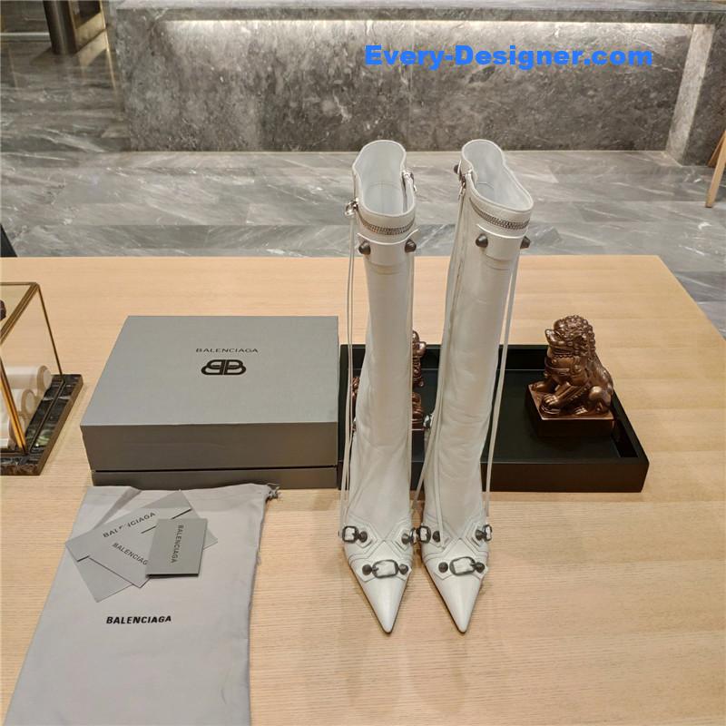 Ba1en*iaga lemon point toe side zip tall boots