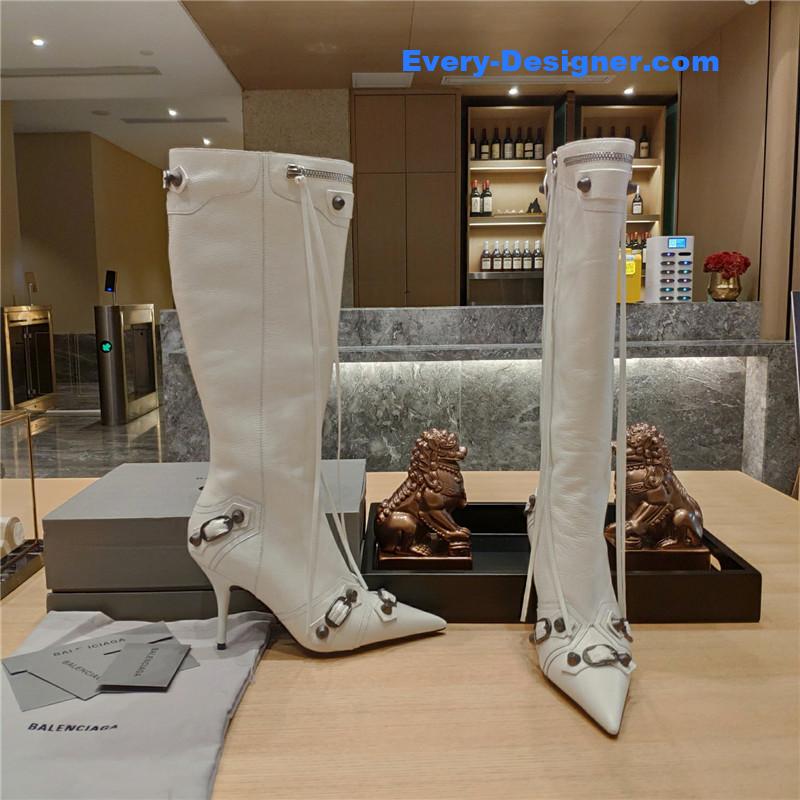 Ba1en*iaga lemon point toe side zip tall boots