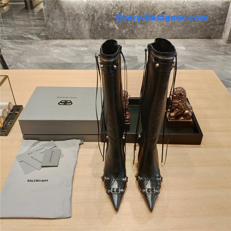Ba1en*iaga lemon point toe side zip tall boots