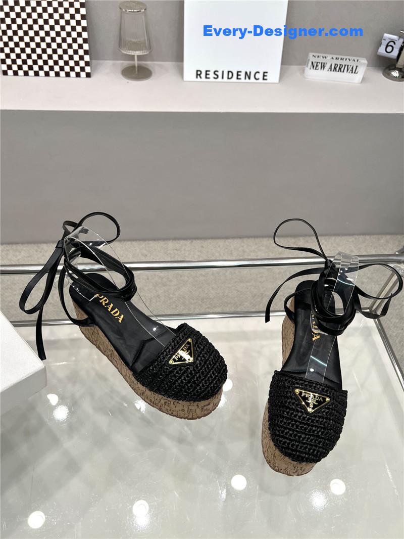 Pra*a woven platform strappy sandals