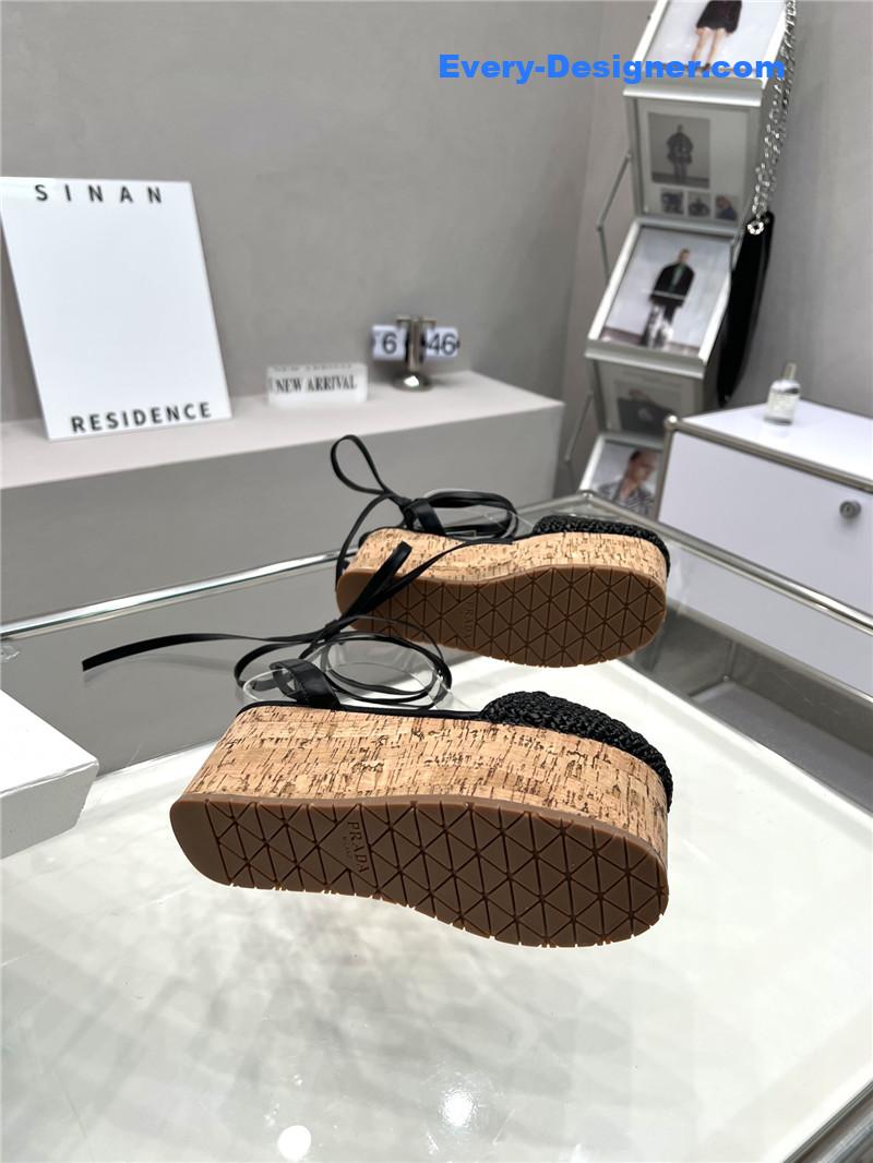 Pra*a woven platform strappy sandals