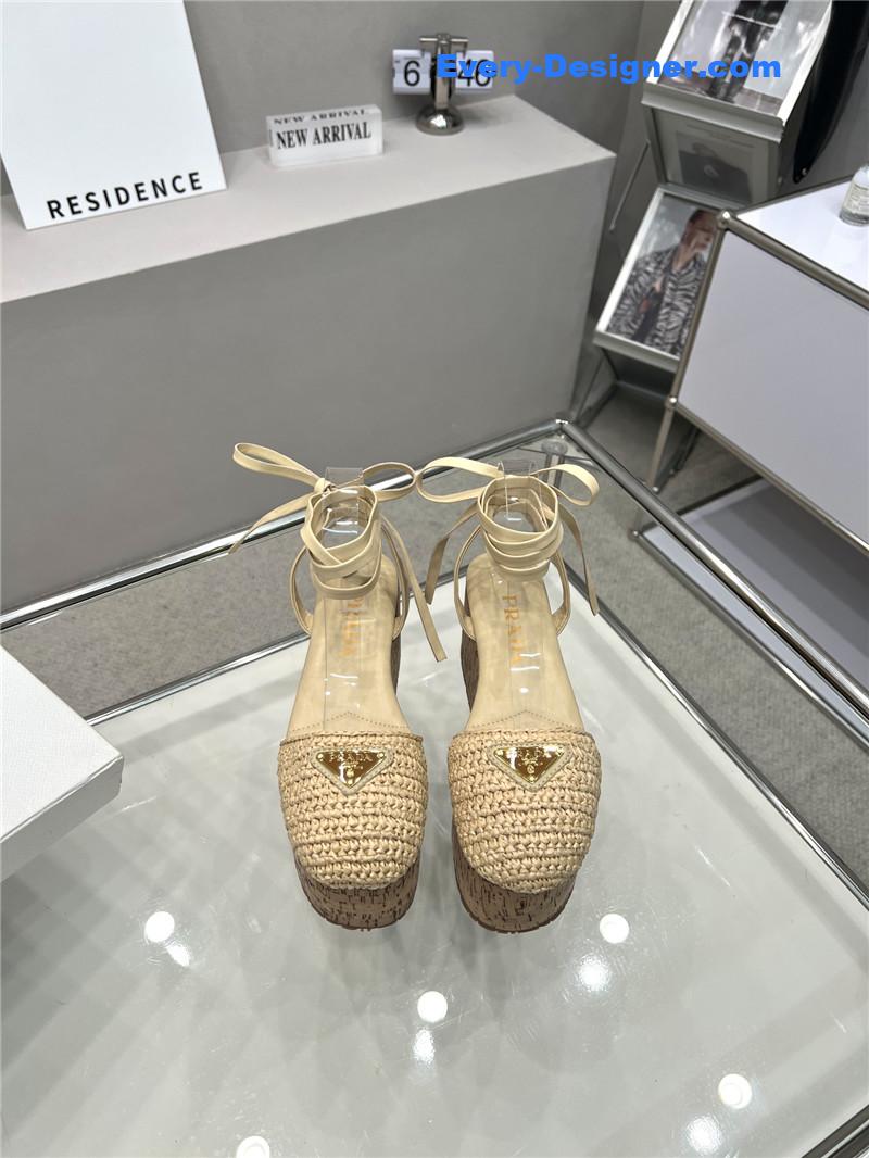 Pra*a woven platform strappy sandals