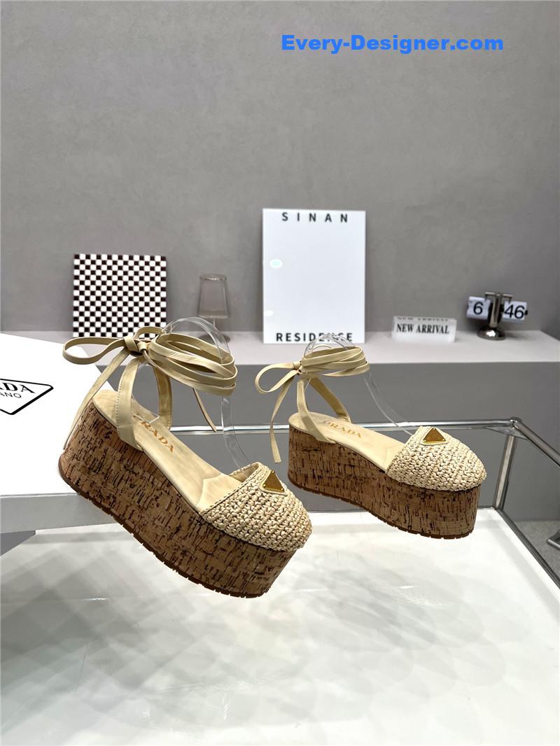 Pra*a woven platform strappy sandals