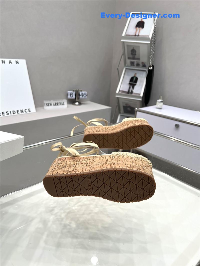 Pra*a woven platform strappy sandals