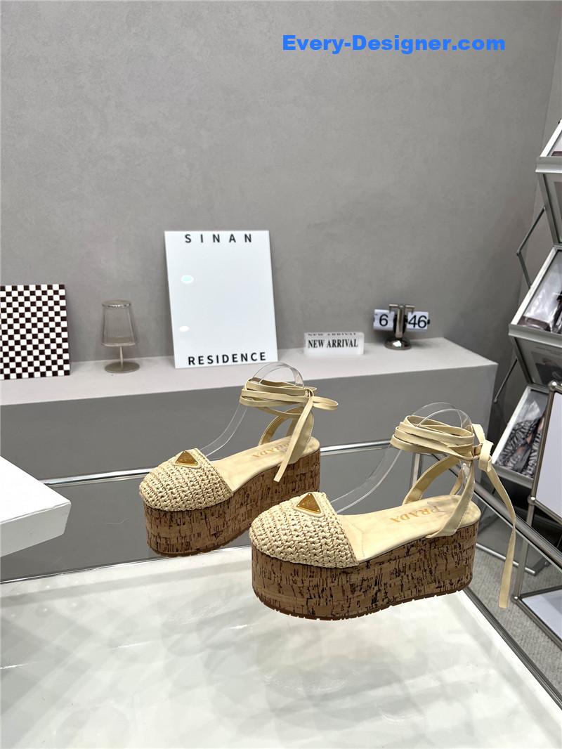 Pra*a woven platform strappy sandals