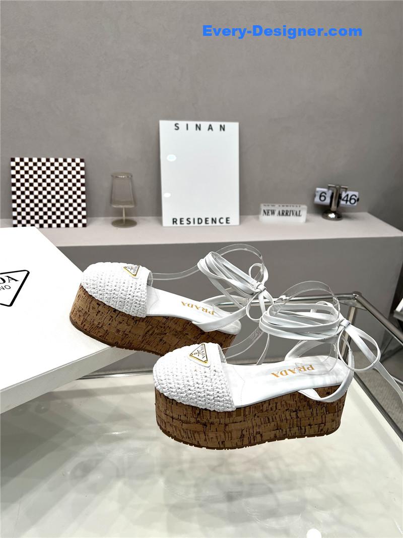Pra*a woven platform strappy sandals