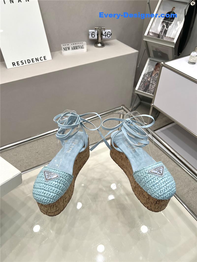 Pra*a woven platform strappy sandals