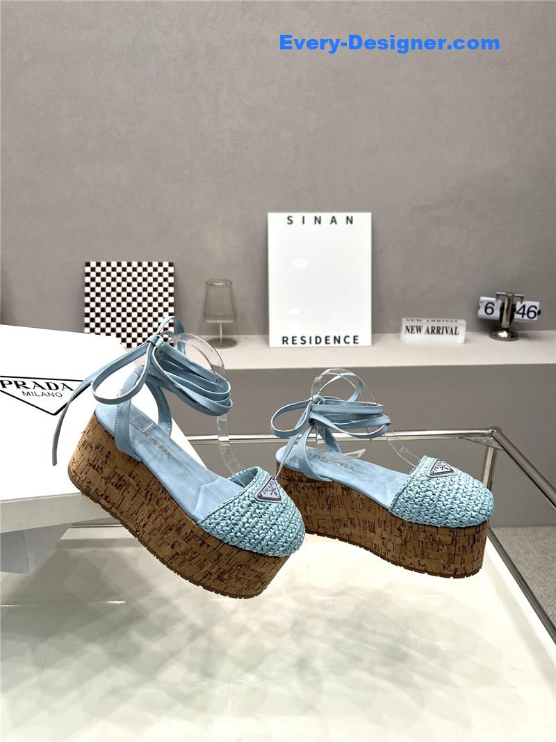 Pra*a woven platform strappy sandals