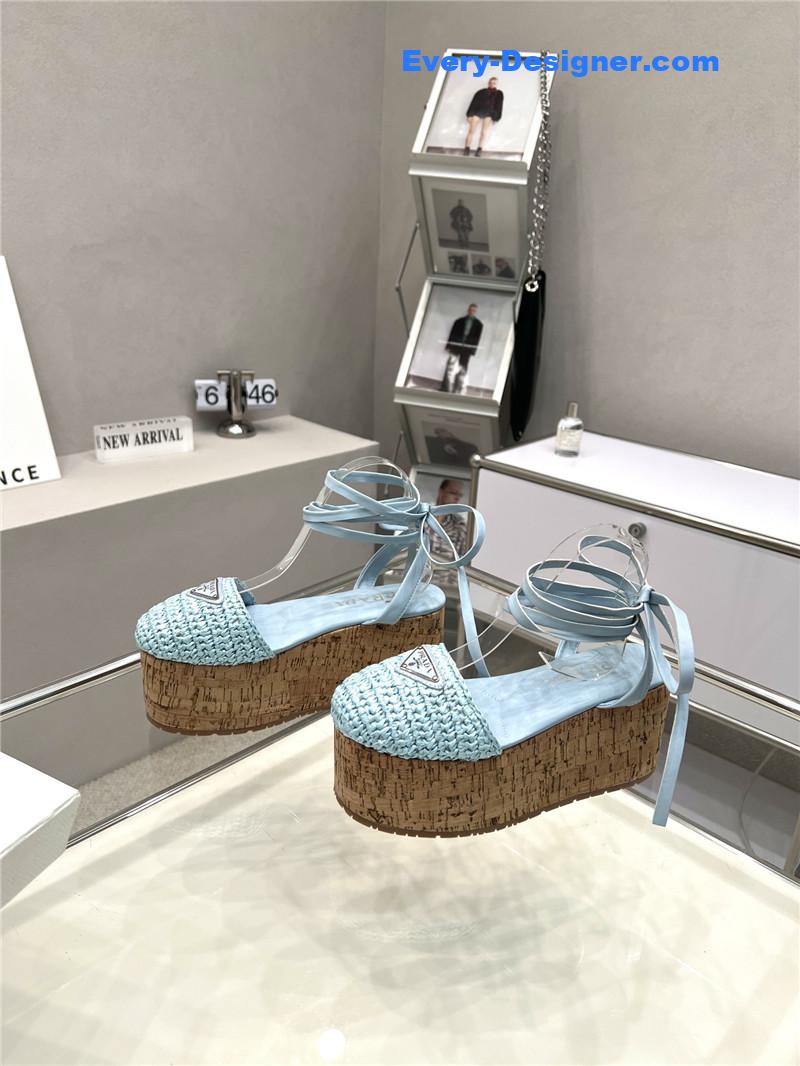 Pra*a woven platform strappy sandals