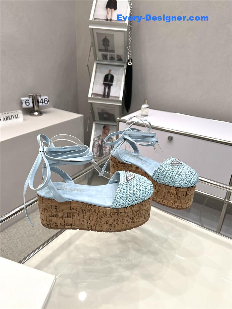 Pra*a woven platform strappy sandals