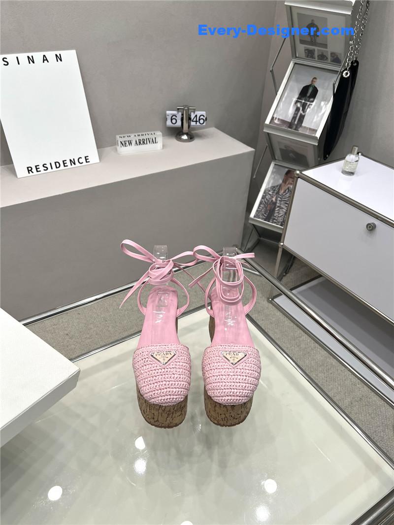 Pra*a woven platform strappy sandals
