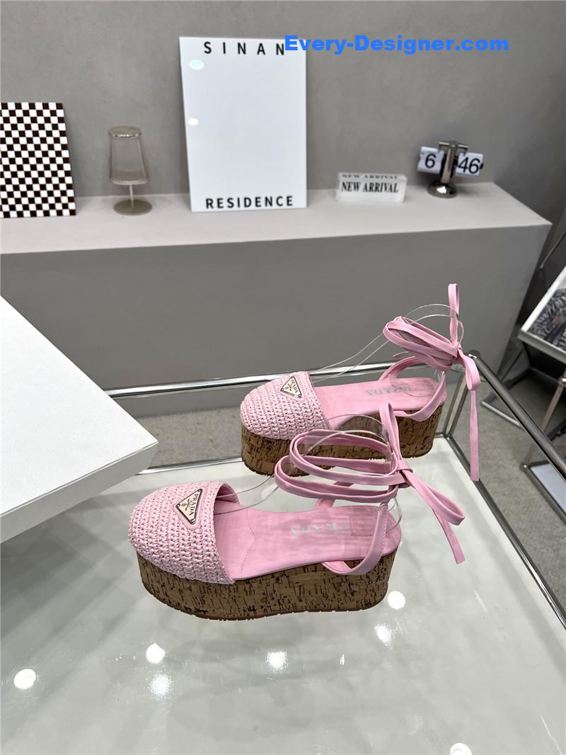 Pra*a woven platform strappy sandals