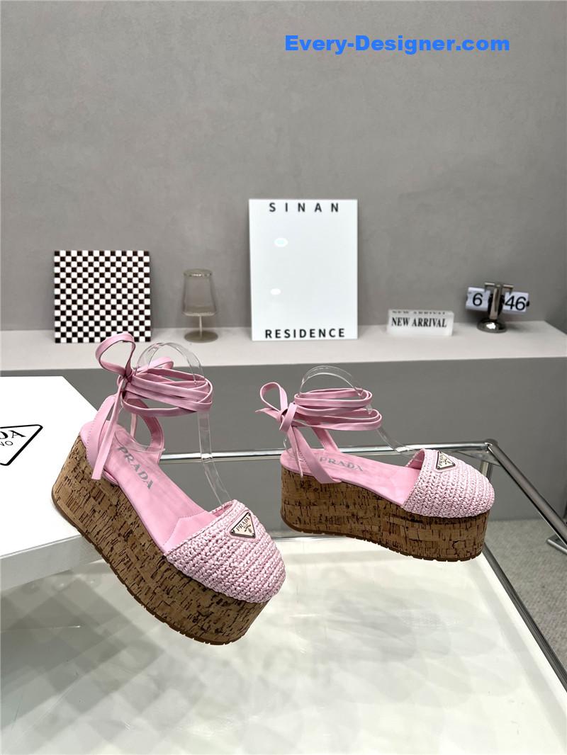 Pra*a woven platform strappy sandals