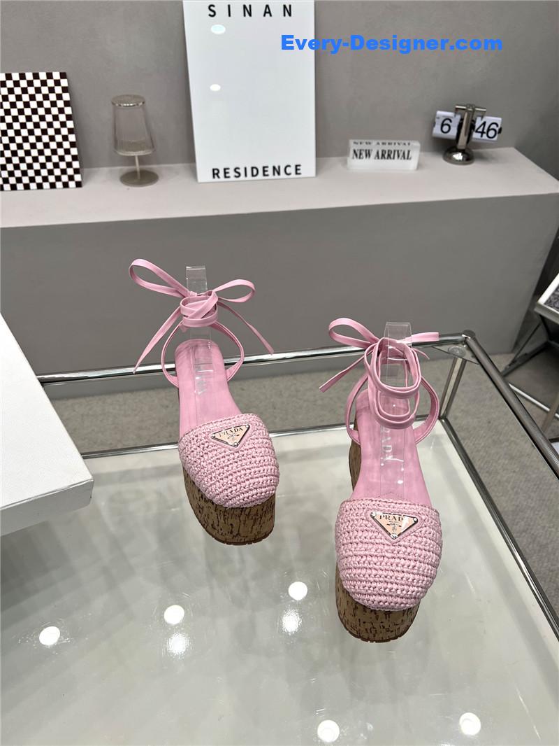 Pra*a woven platform strappy sandals