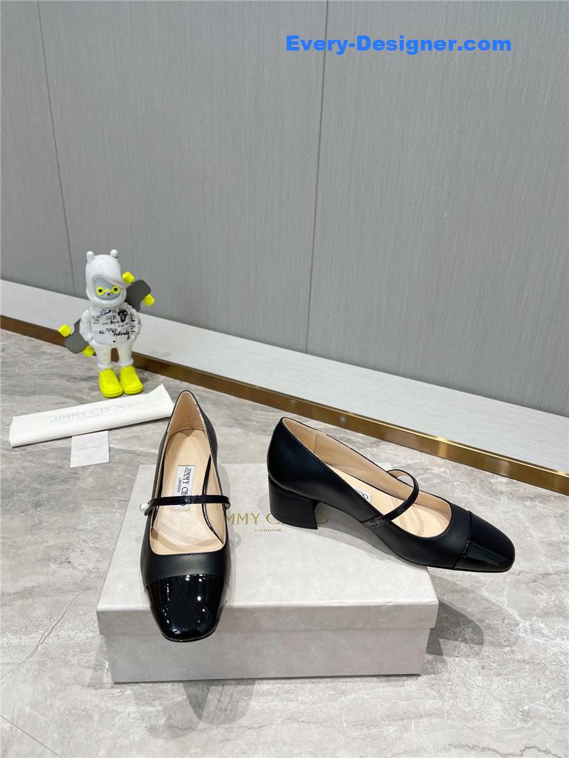 J1m*y Ch00 classic square toe ballerinas