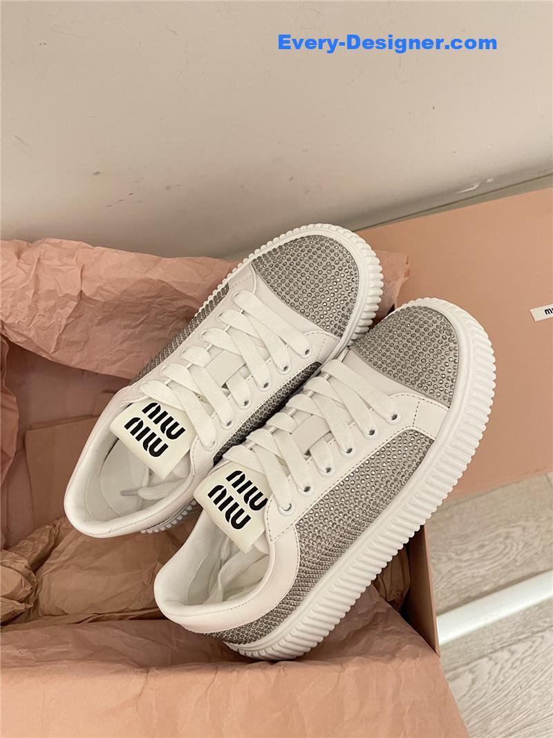 m1um1u D1am0nd biscuit white shoes