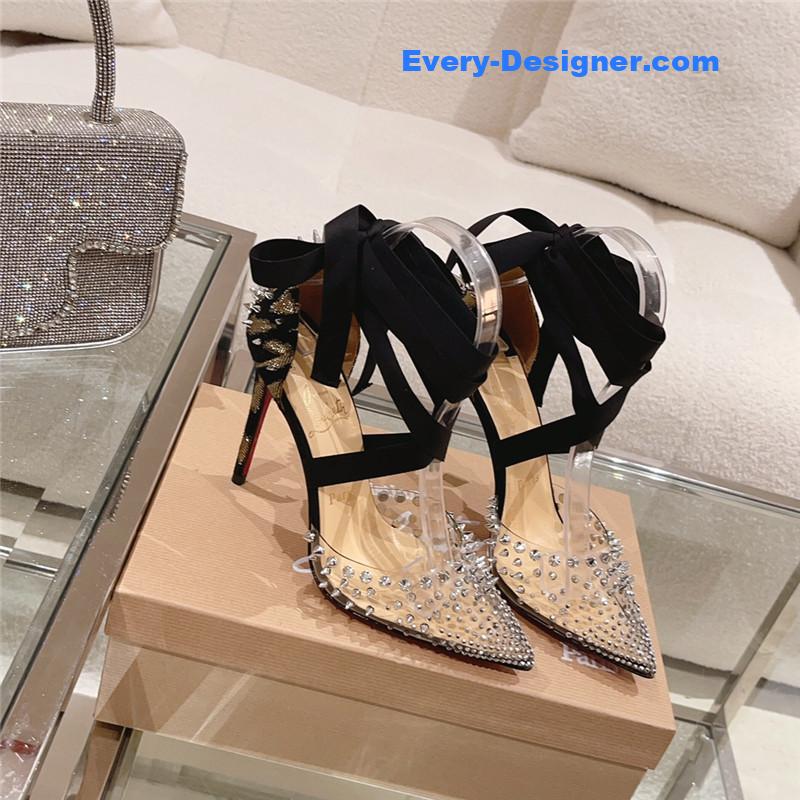 louis vuitton LV new pointed rivet high heels