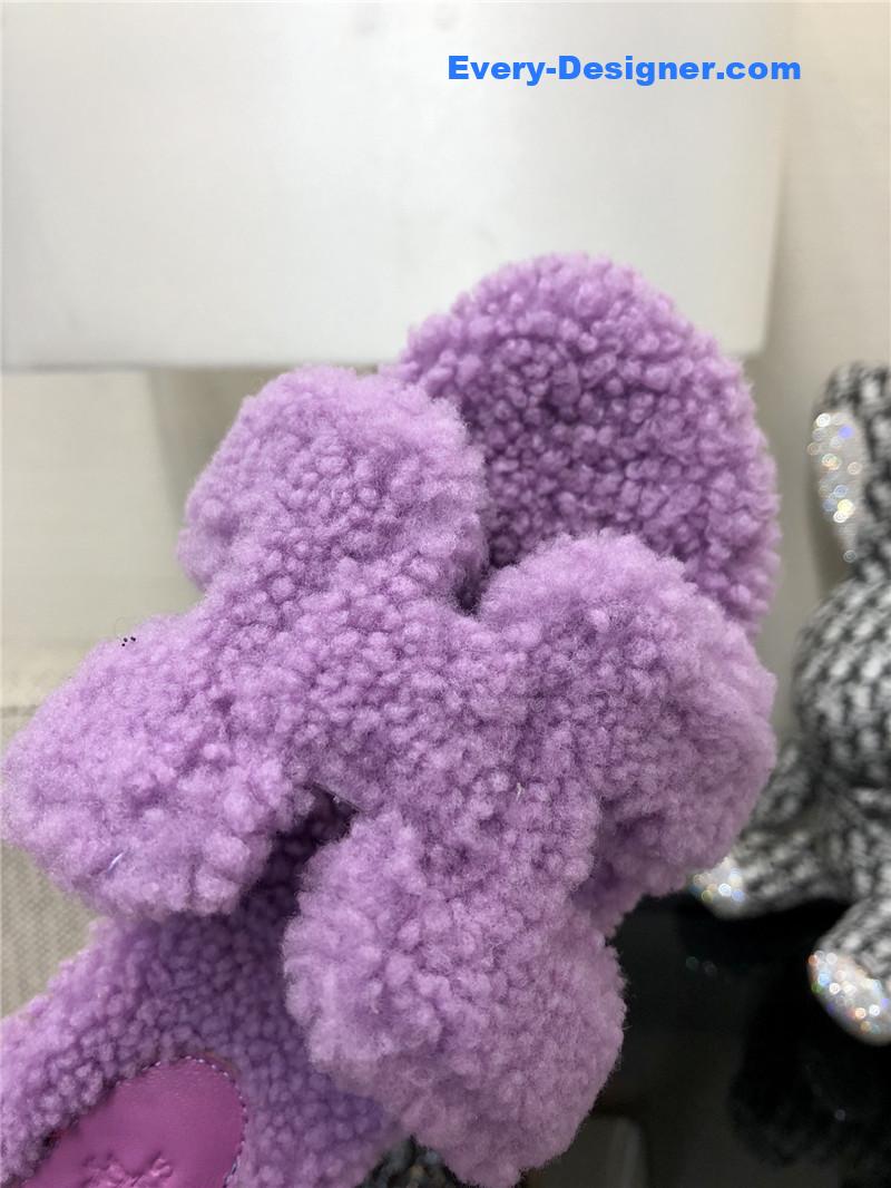 Hermes Teddy Fur Slippers