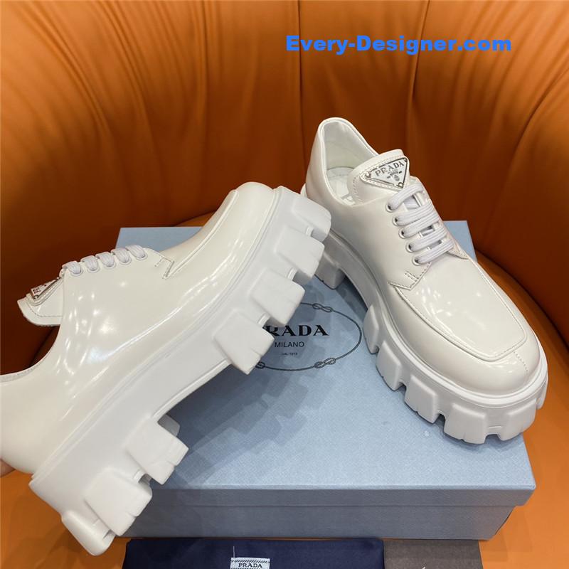 Pra*a triangle logo lace-up loafers