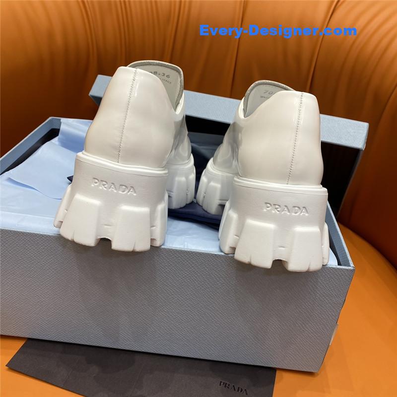 Pra*a triangle logo lace-up loafers