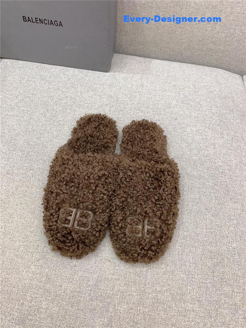 Ba1en*iaga classic fur flat slippers
