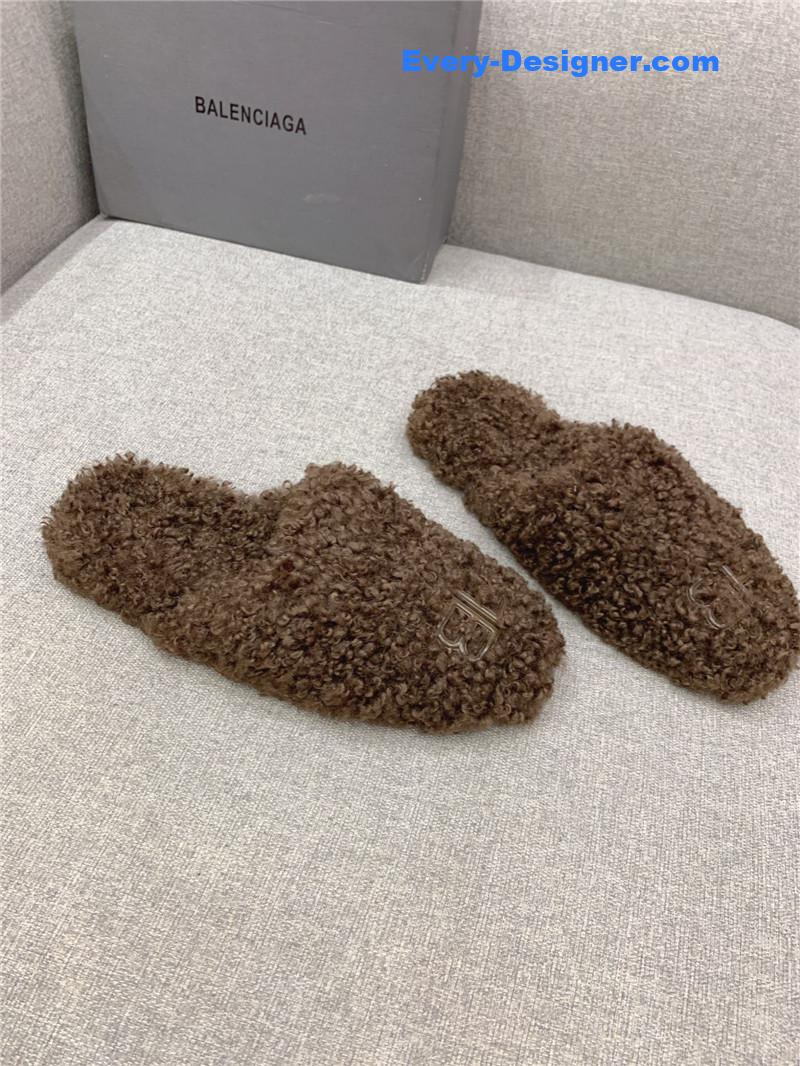 Balenciaga Classic Fur Flat Slippers