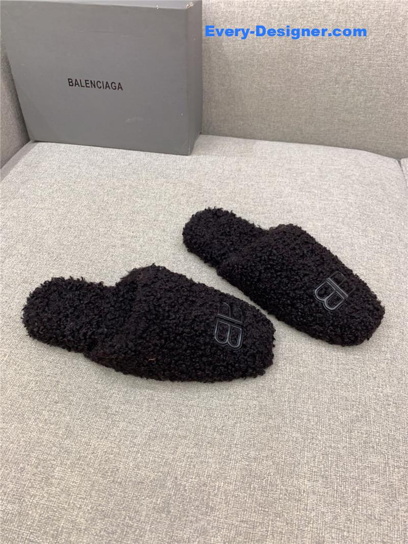 Balenciaga Classic Fur Flat Slippers