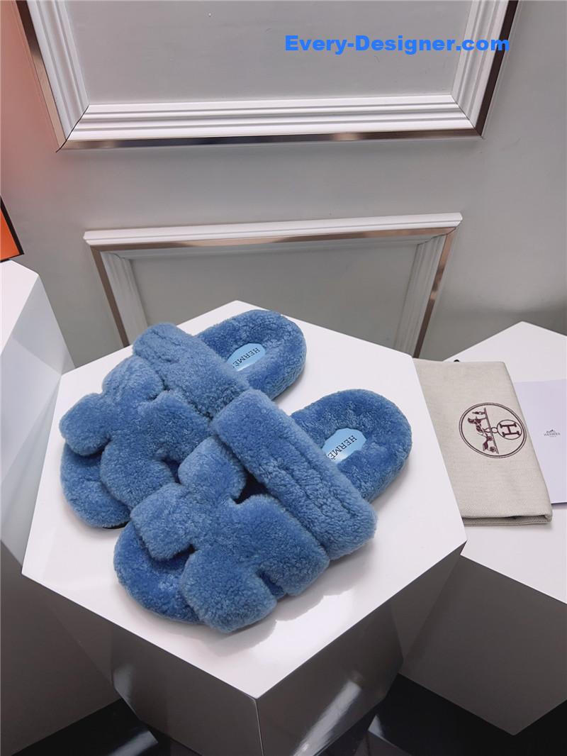 Hermes second uncle shoe hair slippers