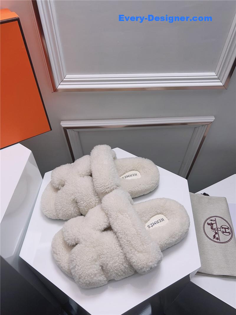 Hermes second uncle shoe hair slippers