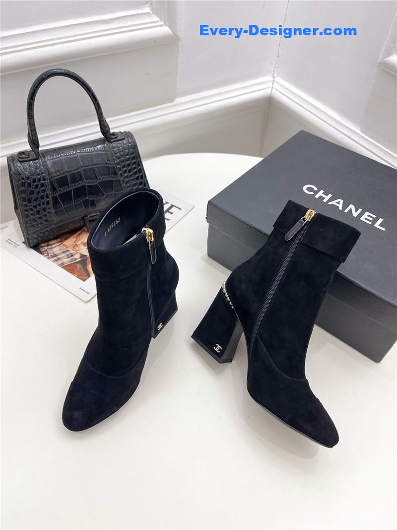 CC catwalk style pearl heel ankle boots