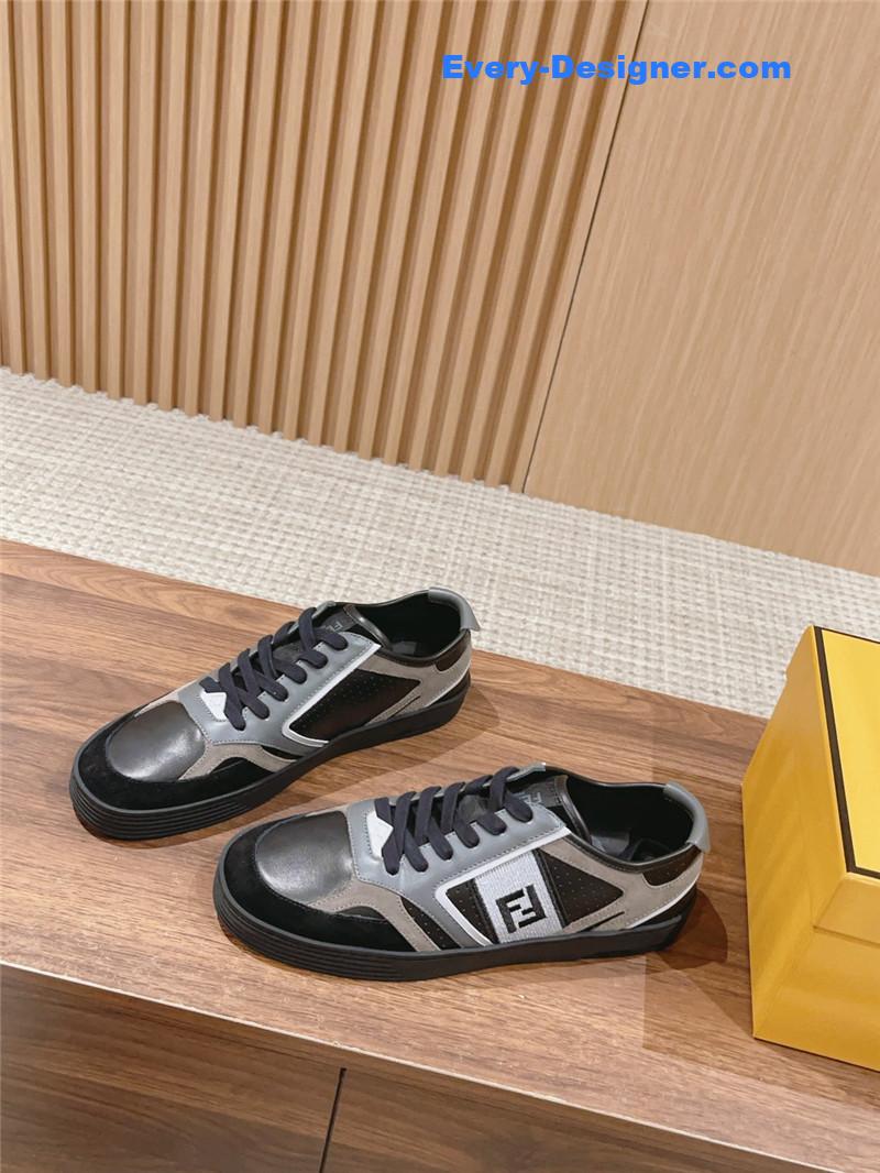 fendi color block lace up sneakers